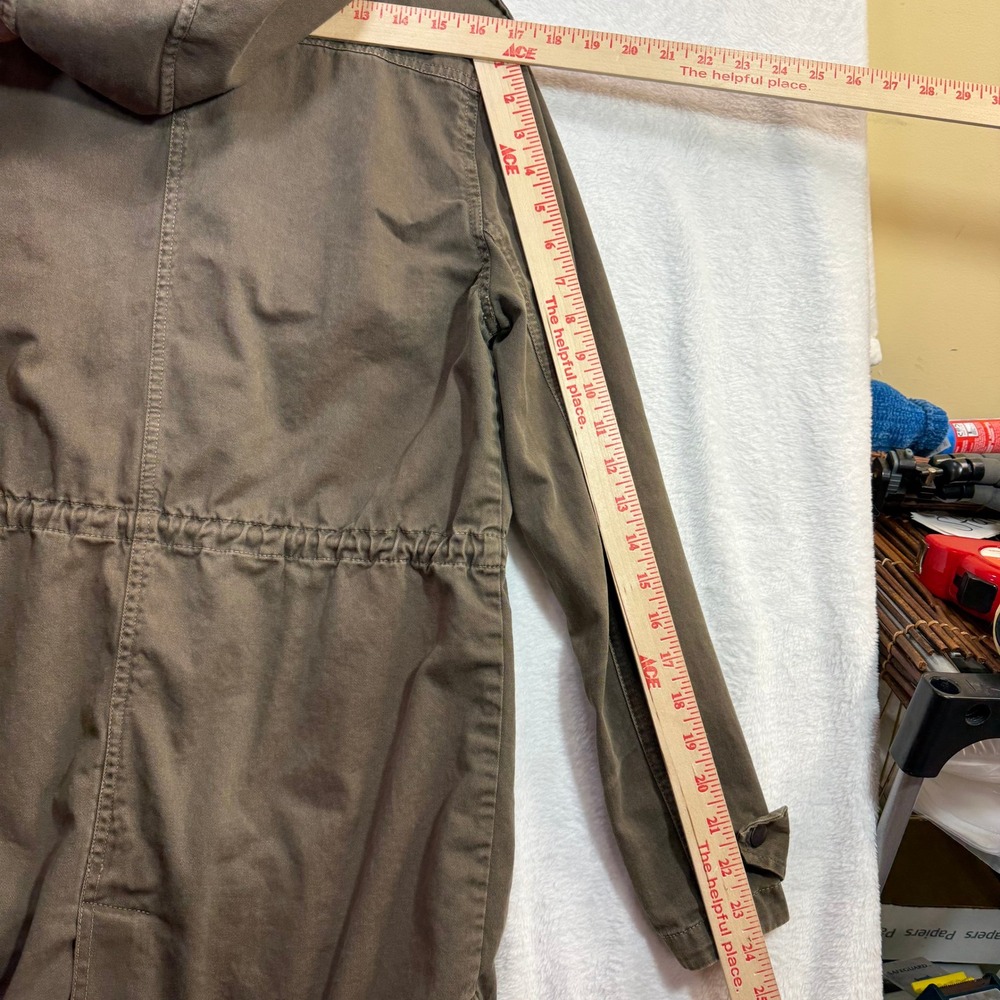 Velvet Graham Spencer M Olive Green Utility Anorak Jacket Hooded Drawstring Fall - Picture 8 of 10